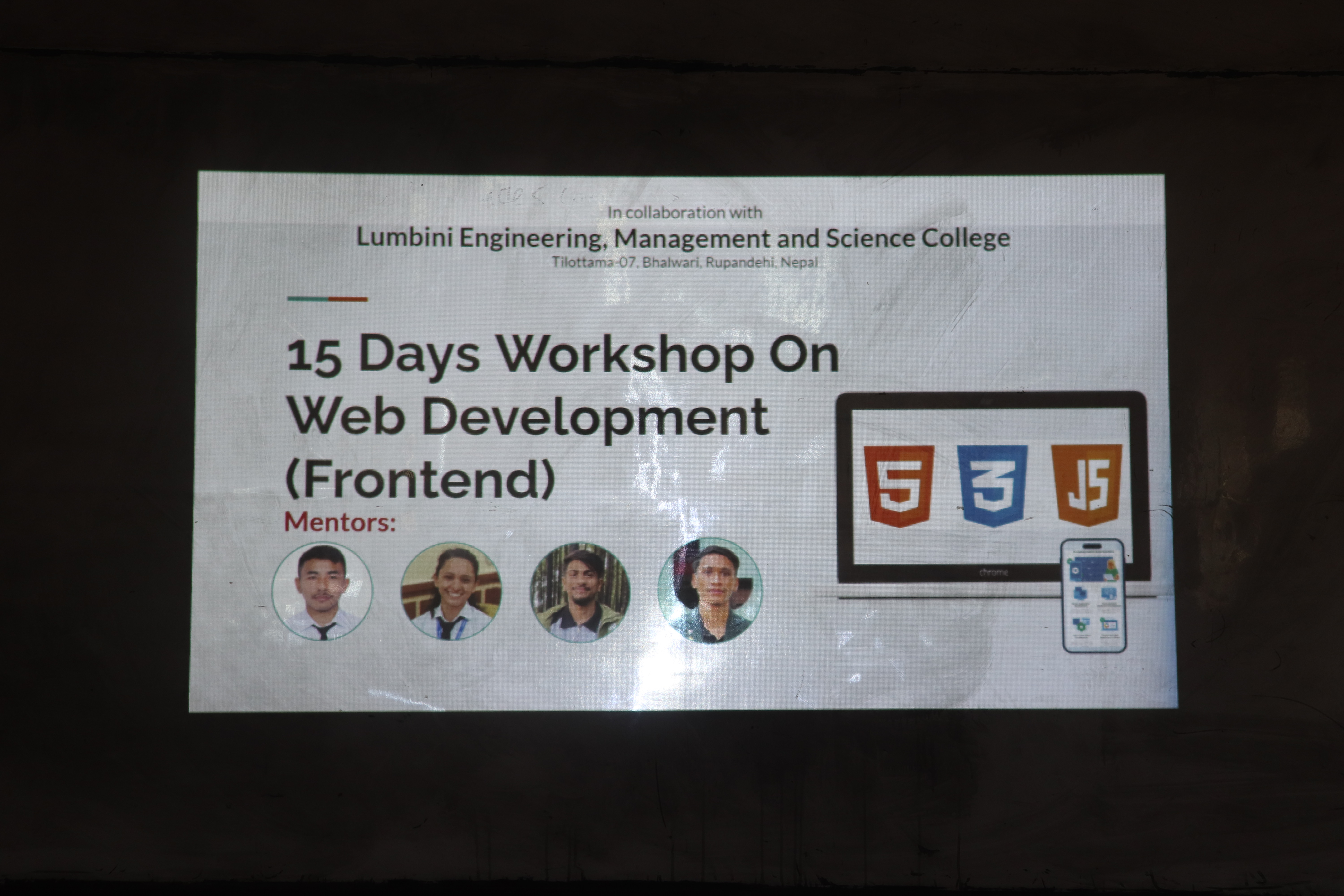 15 days workshops on web development (Frontend)